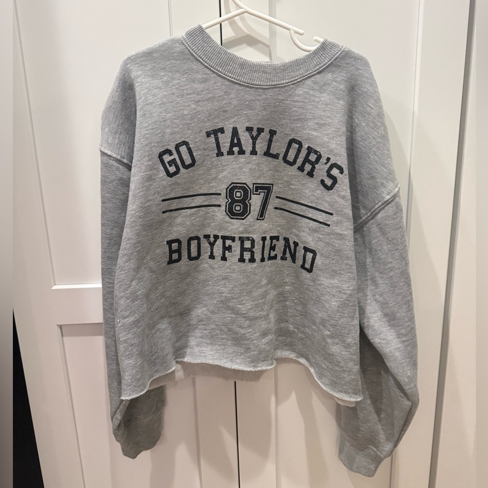 Gray Kids Sweatshirt with Graphic Print